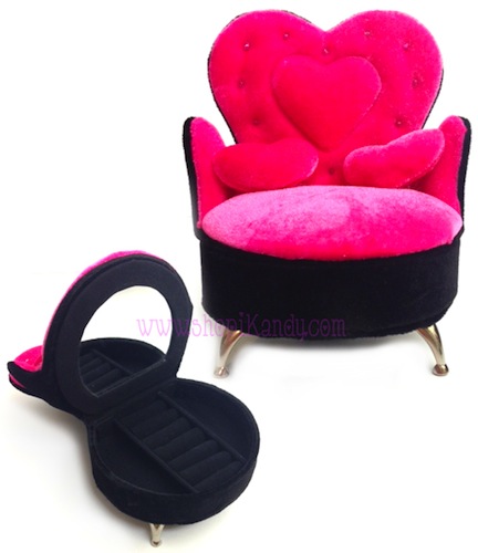 Velvet Sofa Chair Jewelry Box