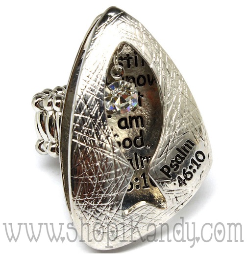 Psalm Scripture Metal Fish Ring