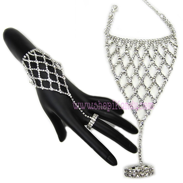 Pyramid Lattice Crystal Ringlet (Bracelet with Ring)