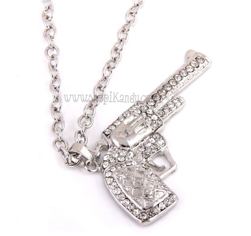 Bling Bling Revolver Gun Necklace