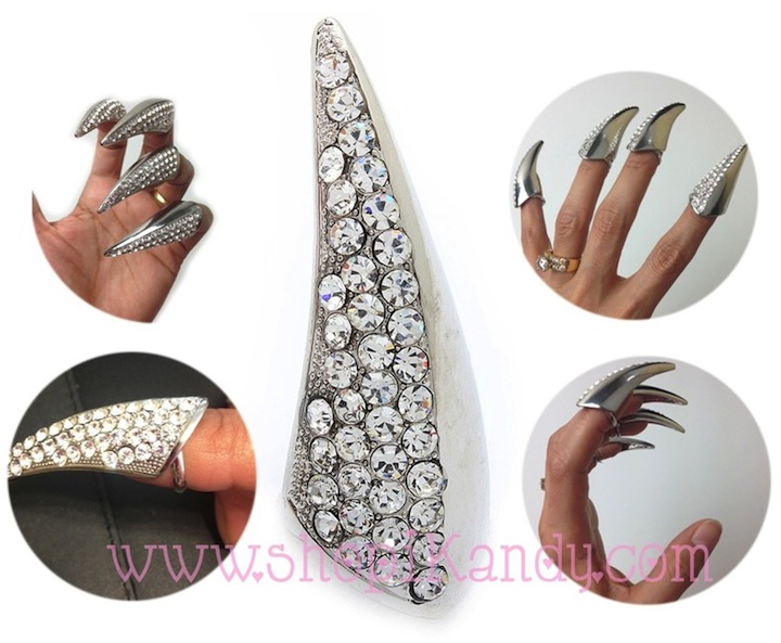 Rhinestone Claw Ring