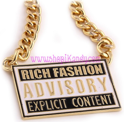 Rich Fashion Advisory Explicit Content Necklace