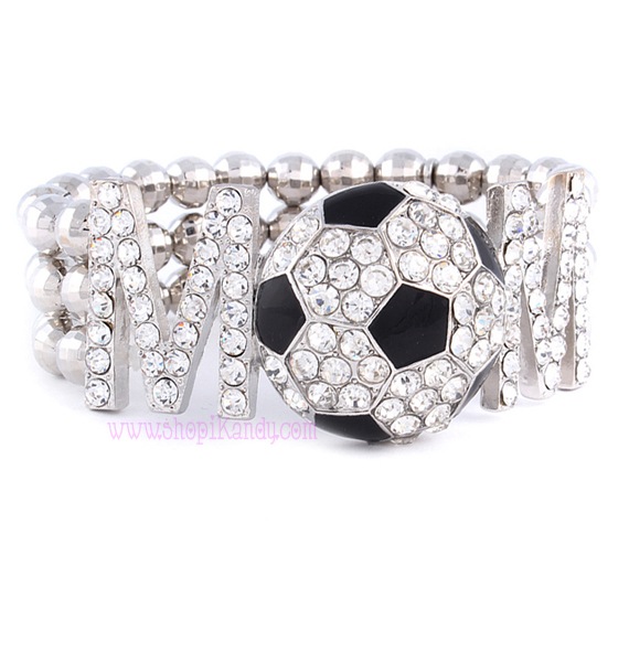 SOCCER MOM Beaded Sports Bracelet