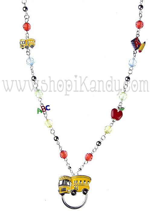 School Bus ID & Glasses Holder Necklace