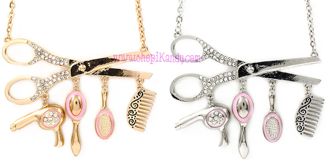 Hair Stylist Scissors Charm Necklace