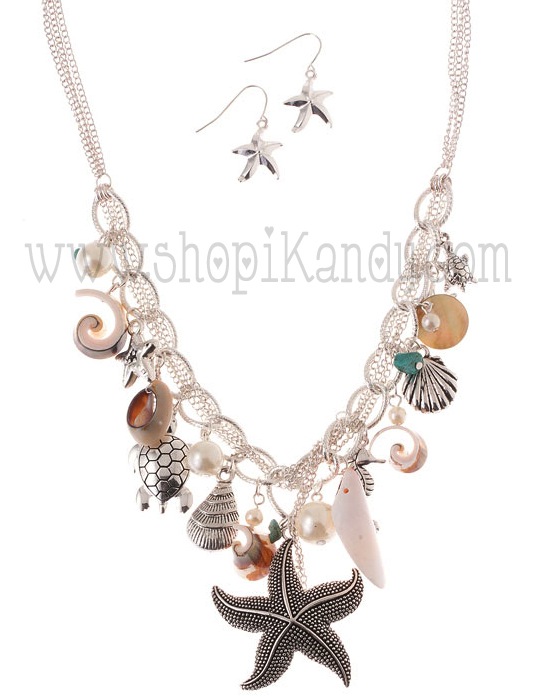 Seashell Charm Necklace Set