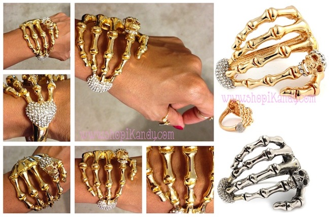 Skeleton Hand w/Heart Bracelet