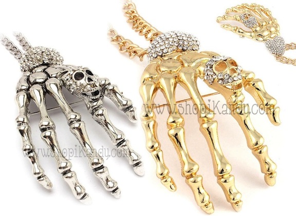 Skeleton Hand Necklace