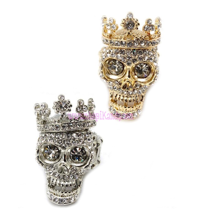 Bling Skull Crown Ring