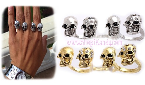 Skull Knuckle Triple Ring