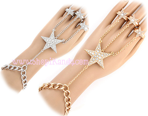 Crystal Star Ringlet (Bracelet w/3 rings)