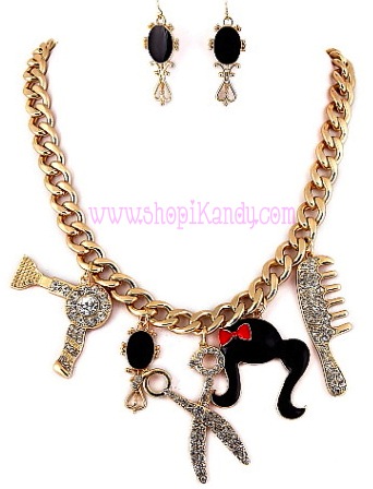 Hair Stylist Charm Necklace