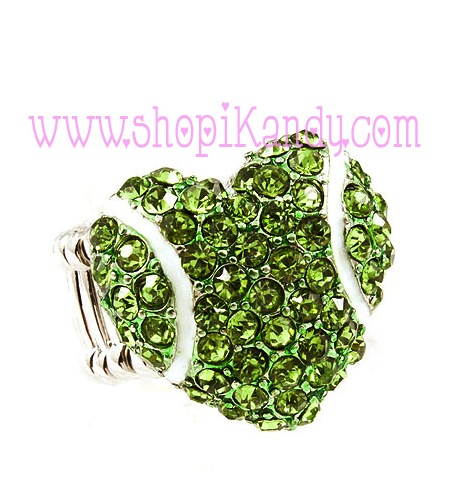 Tennis Heart Bling Sports Ring