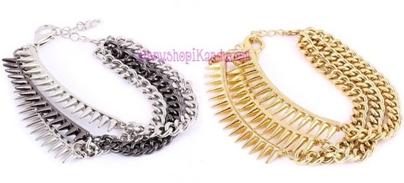 Triple Layered Spikes Bracelet