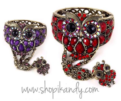 Vintage Owl Ringlet (Bracelet with Ring)