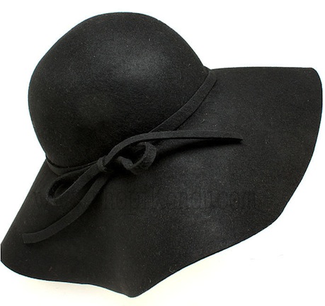 Black Wool Floppy Hat