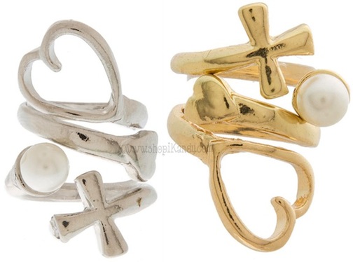 XO Double Hearts Two Ring Set