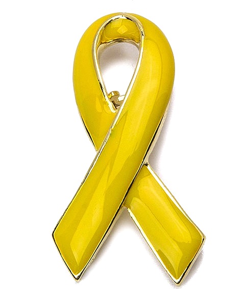 Yellow Ribbon Awareness Brooch & Pin